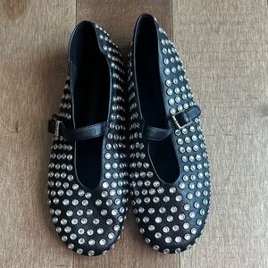 Tony Bianco Black and Silver Studded Dress Shoes